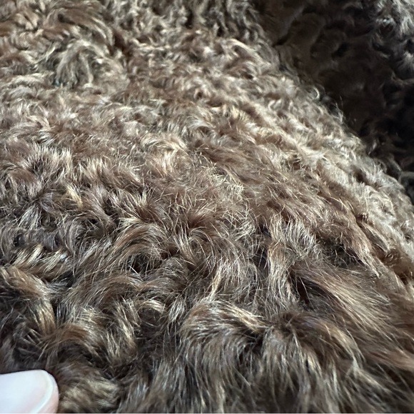 incredible vintage authentic Persian lamb chocolate brown fur swinger coat M-/L - Picture 5 of 12